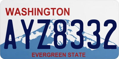 WA license plate AYZ8332