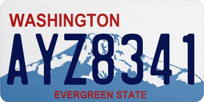 WA license plate AYZ8341