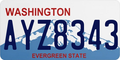 WA license plate AYZ8343
