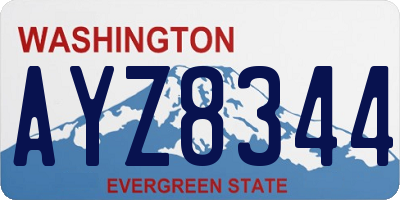 WA license plate AYZ8344
