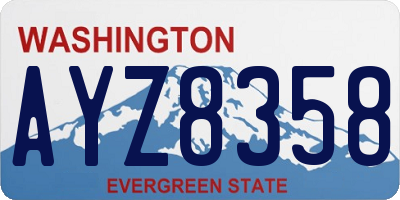 WA license plate AYZ8358