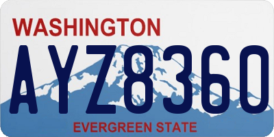 WA license plate AYZ8360