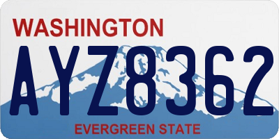 WA license plate AYZ8362