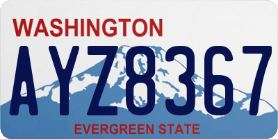 WA license plate AYZ8367
