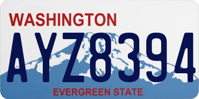 WA license plate AYZ8394