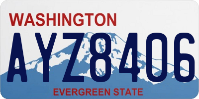 WA license plate AYZ8406
