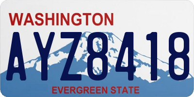 WA license plate AYZ8418