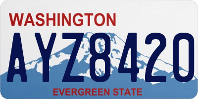 WA license plate AYZ8420