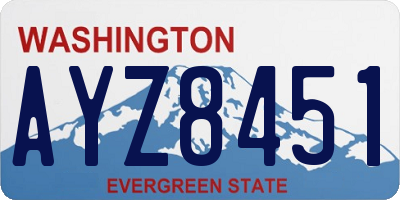 WA license plate AYZ8451
