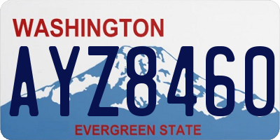 WA license plate AYZ8460