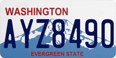 WA license plate AYZ8490