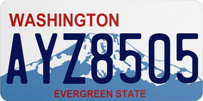 WA license plate AYZ8505