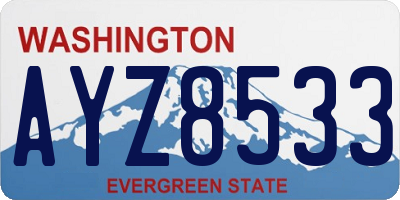 WA license plate AYZ8533