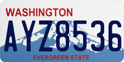 WA license plate AYZ8536