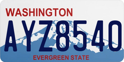 WA license plate AYZ8540