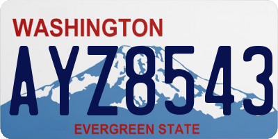 WA license plate AYZ8543