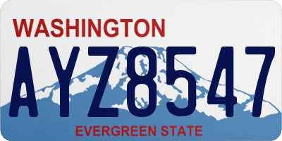 WA license plate AYZ8547