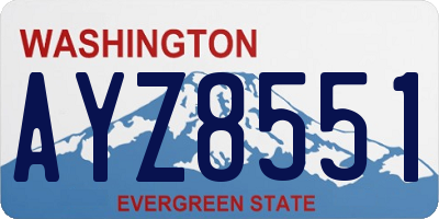 WA license plate AYZ8551