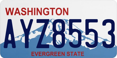 WA license plate AYZ8553
