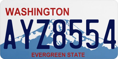 WA license plate AYZ8554