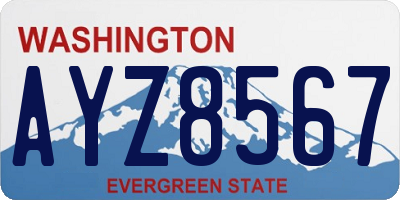 WA license plate AYZ8567