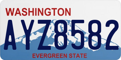 WA license plate AYZ8582