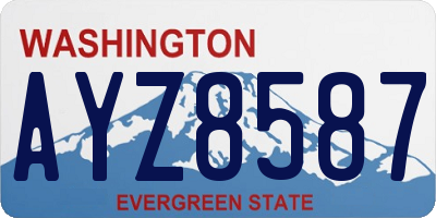 WA license plate AYZ8587