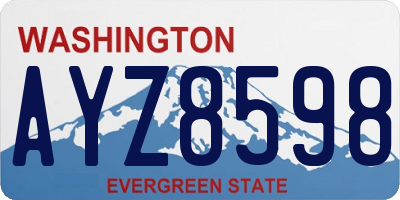 WA license plate AYZ8598