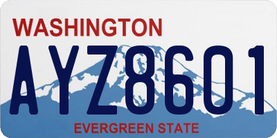 WA license plate AYZ8601