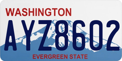 WA license plate AYZ8602