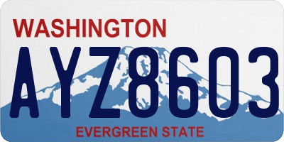 WA license plate AYZ8603