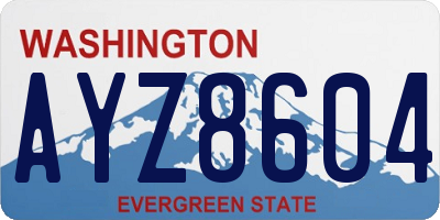 WA license plate AYZ8604