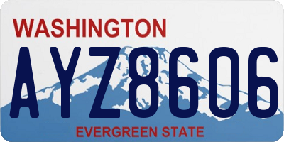 WA license plate AYZ8606