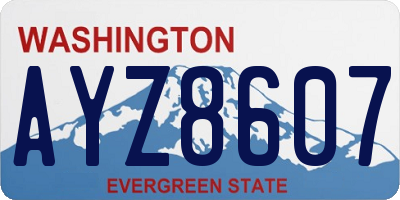 WA license plate AYZ8607