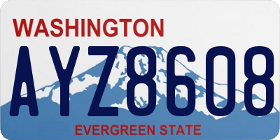 WA license plate AYZ8608