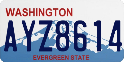 WA license plate AYZ8614