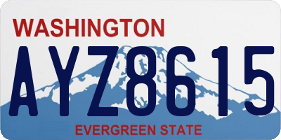 WA license plate AYZ8615