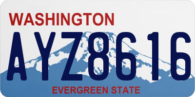 WA license plate AYZ8616