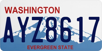 WA license plate AYZ8617