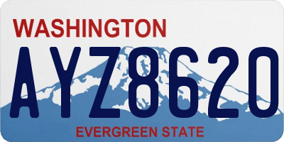 WA license plate AYZ8620