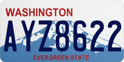 WA license plate AYZ8622