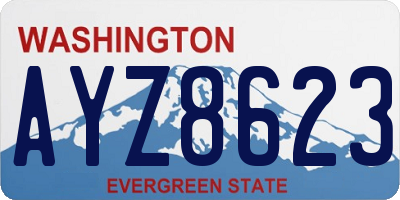 WA license plate AYZ8623