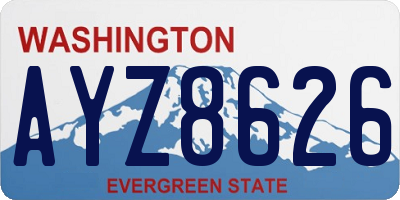 WA license plate AYZ8626