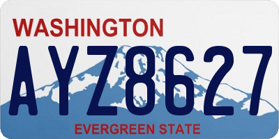 WA license plate AYZ8627