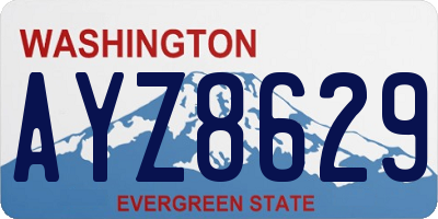 WA license plate AYZ8629