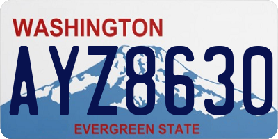 WA license plate AYZ8630