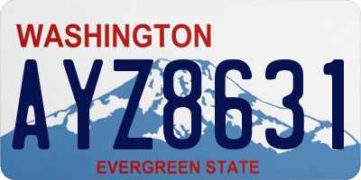 WA license plate AYZ8631