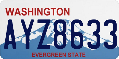 WA license plate AYZ8633