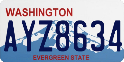 WA license plate AYZ8634