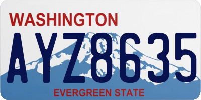 WA license plate AYZ8635